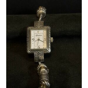 Brighton Cherry Hill Watch Women OS Silver Tone Charm Bracelet Analog Accessory